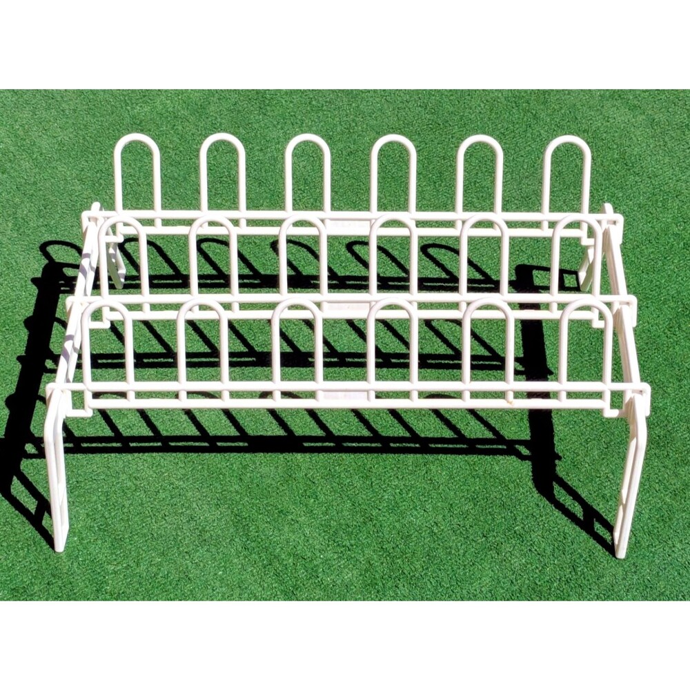Household Essentials 9-Pair Plastic Shoe Storage Stand Rack Assembly White EUC